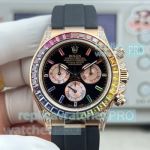 Swiss Replica N+ Factory Rolex Rainbow Daytona Rose Gold Diamond Gain Weight Watch 